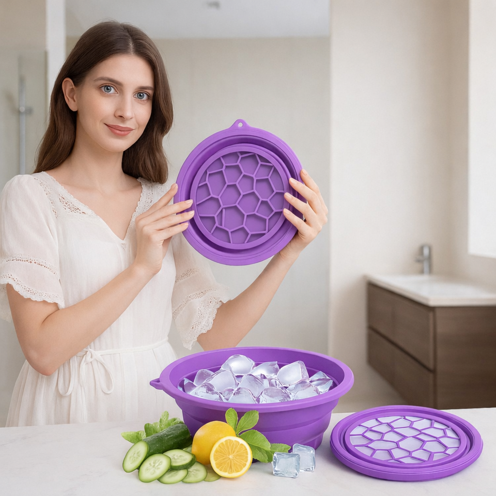 Noorvaa Silicone Foldable Facial Ice Bowl