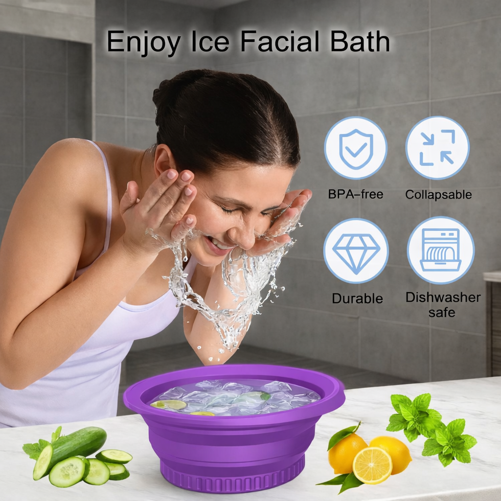 Noorvaa Silicone Foldable Facial Ice Bowl
