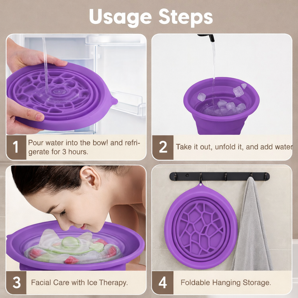 Noorvaa Silicone Foldable Facial Ice Bowl