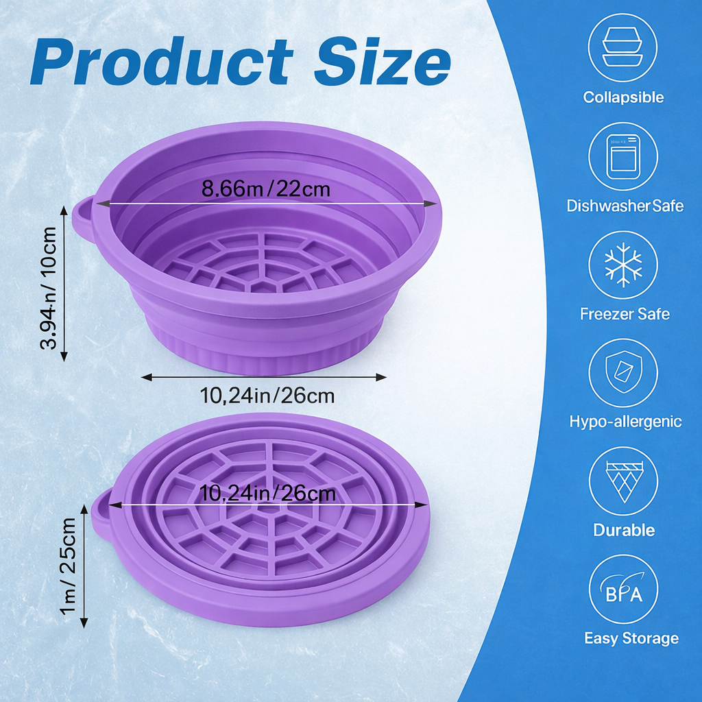 Noorvaa Silicone Foldable Facial Ice Bowl