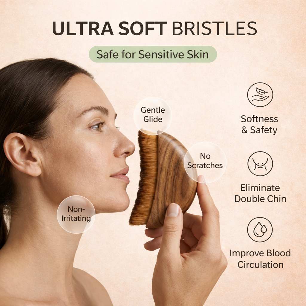 Lymphatic Contour Face Brush for Sinuses & Massager for Chin & Jawline