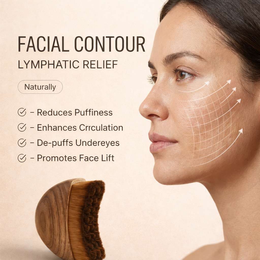 Lymphatic Contour Face Brush for Sinuses & Massager for Chin & Jawline