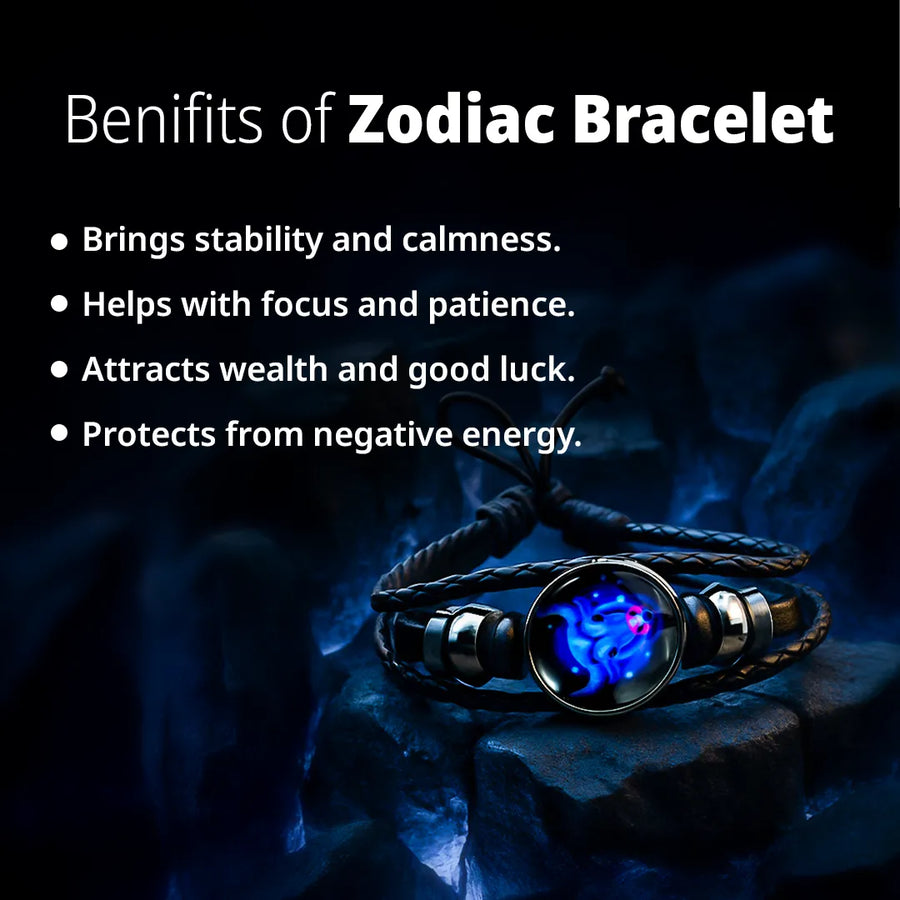 Zodiac Cosmic Leather Bracelet