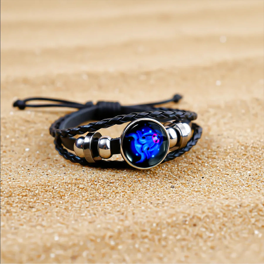 Zodiac Cosmic Leather Bracelet
